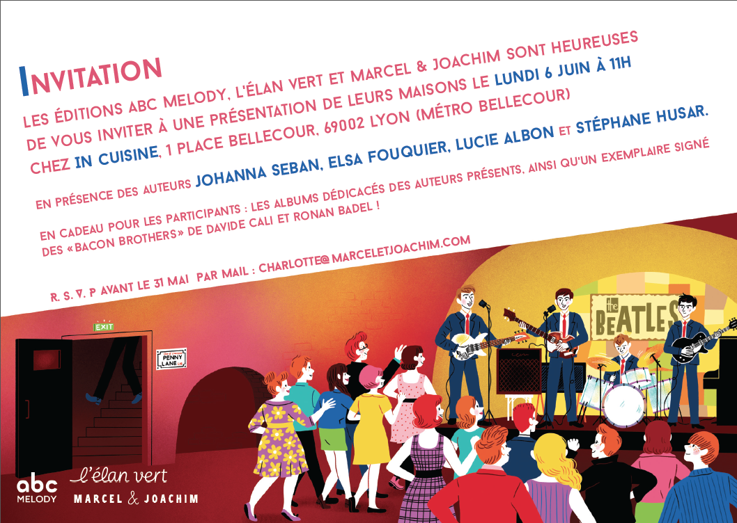 Carton d'invitation ABC Melody, l’Élan vert et Marcel & Joachim