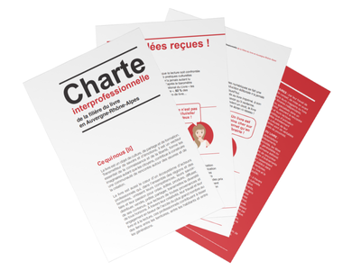 Affiche de la Charte interprofessionnelle de la filière du livre en Auvergne-Rhône-Alpes