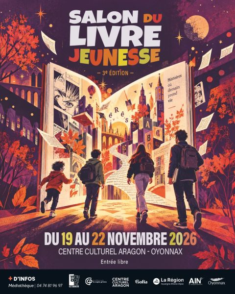 Affiche Salon du livre jeunesse d'Oyonnax 2026
