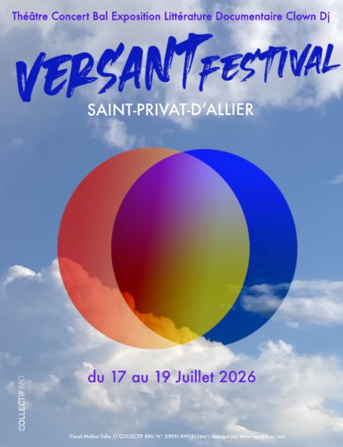 Affiche 4ème édition Versant Festival du 17 au 19 juillet 2026 à Saint-Privat-d’Allier
