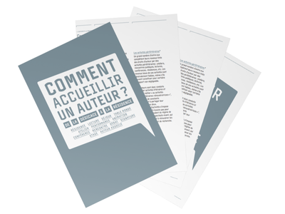 Superposition de pages issues du document "Comment accueillir un auteur ? De la dédicace à la résidence."