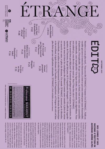 Page de garde du document "Revue des éditeurs numéro étrange 2022"