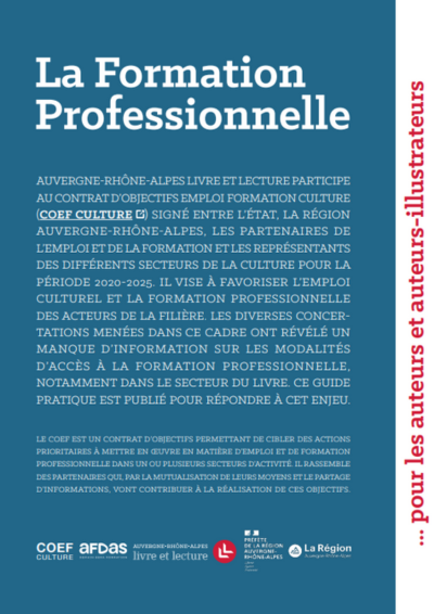 Page de garde du document "La formation professionnelle pour les auteurs et auteurs-illustrateurs (2025)"