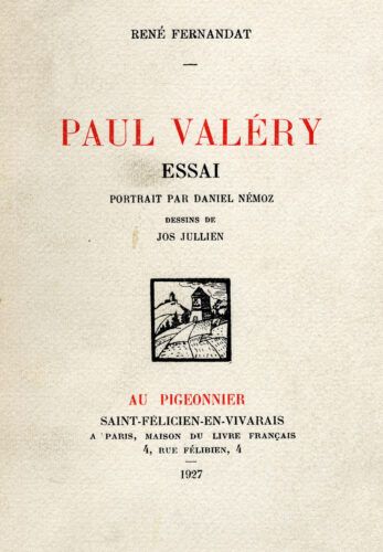 1ère de couverture : Essai de Paul Valery
