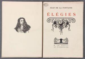 1ère et dernière de couverture : Elégies de Jean de la Fontaine